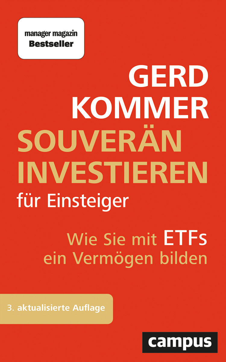 Cover des Buches "„Souverän investieren für Einsteiger“ von Dr. Gerd Kommer in 3. Auflage.