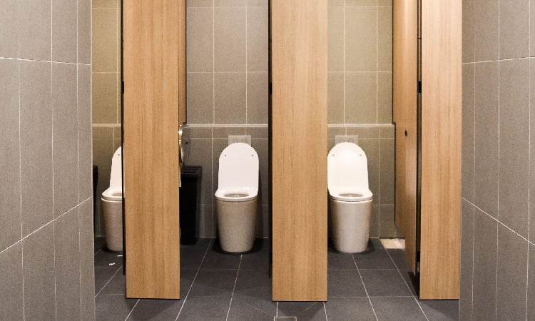 Ukuran cubicle toilet, Sumber: duracube.com.au