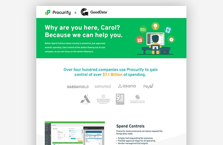 Procurify landing page example