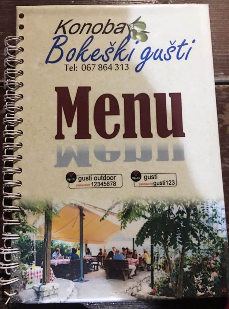 I took picture of the menu hoping that the one at the top is the name, as there was no name on the door.