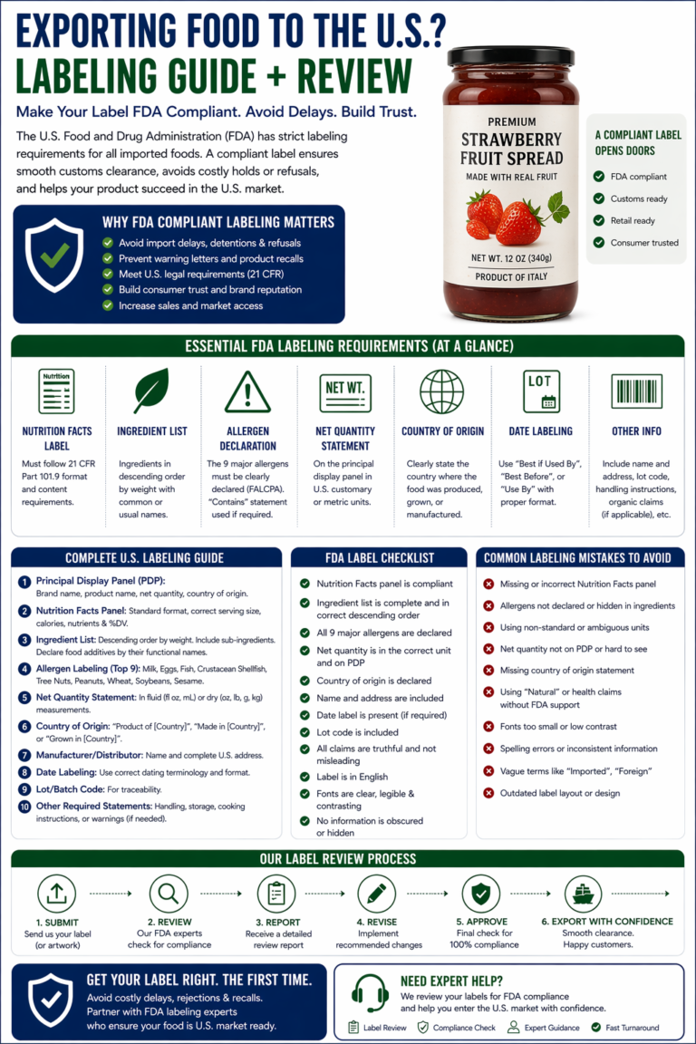 Exporting Food to the U.S. Labeling Guide Review
