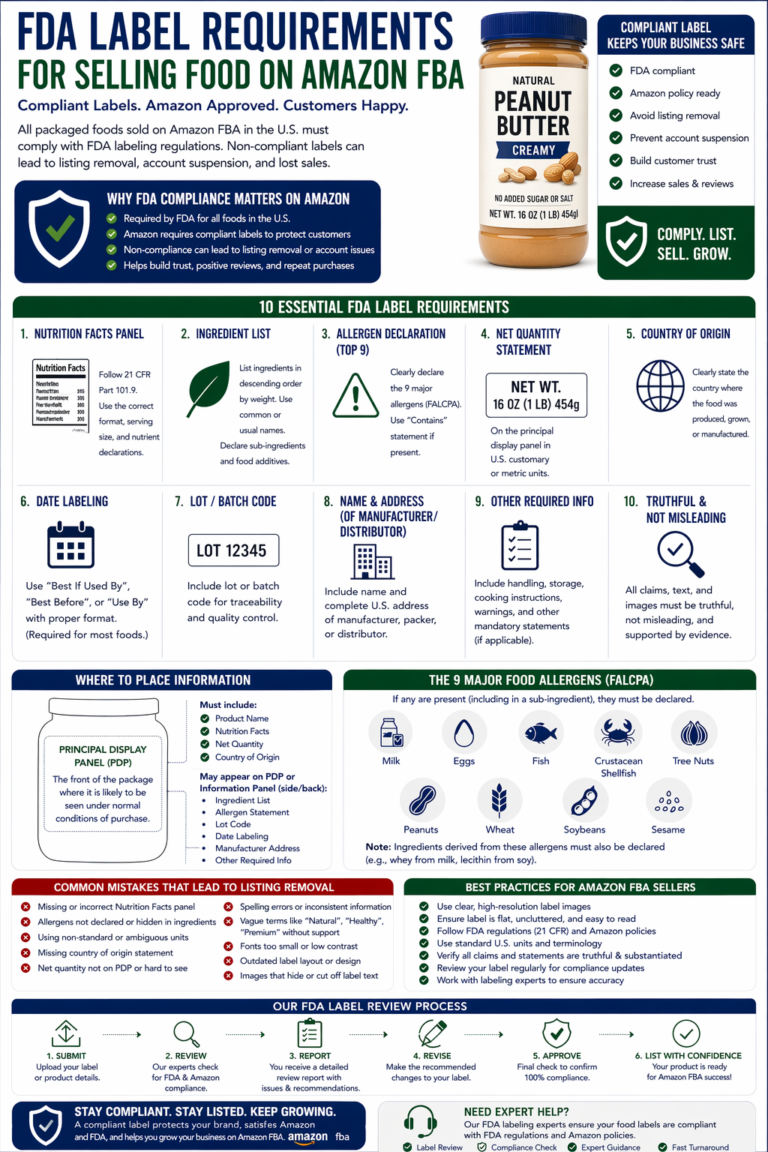 FDA Label Requirements for Selling Food on Amazon FBA