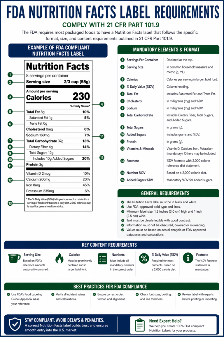 FDA Nutrition Facts Label Requirements | Complete Guide