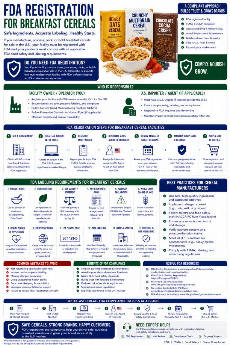 fda registration for breakfast cereals