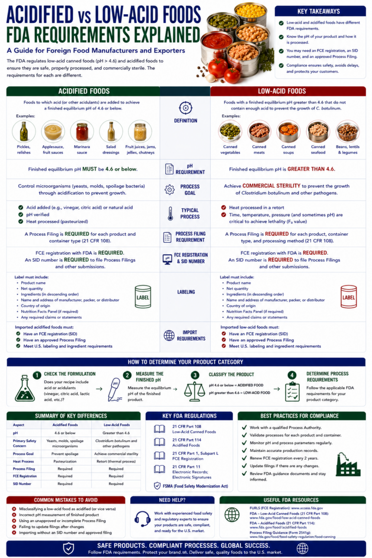 acidified vs low acid foods | fda requirements explained