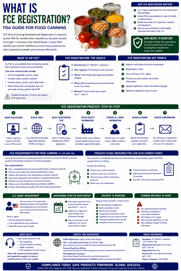 what is fce registration? fda guide for food canning