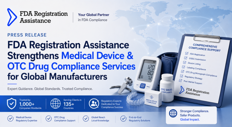 fda registration assistance strengthens medical device & otc drug compliance services for global manufacturers