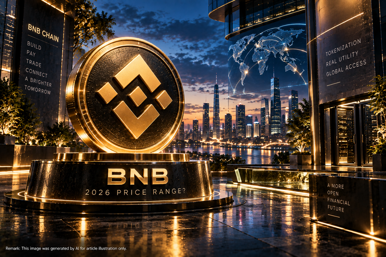 Cinematic BNB coin and BNB Chain global market hub for a 2026 Polymarket price-threshold analysis