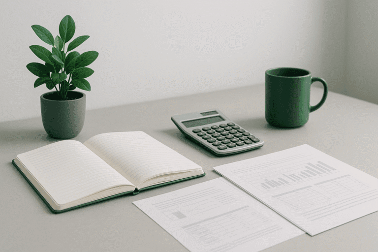 Modern corporate desk with financial documents and digital charts representing 2025 U.S. corporate tax changes and business planning.