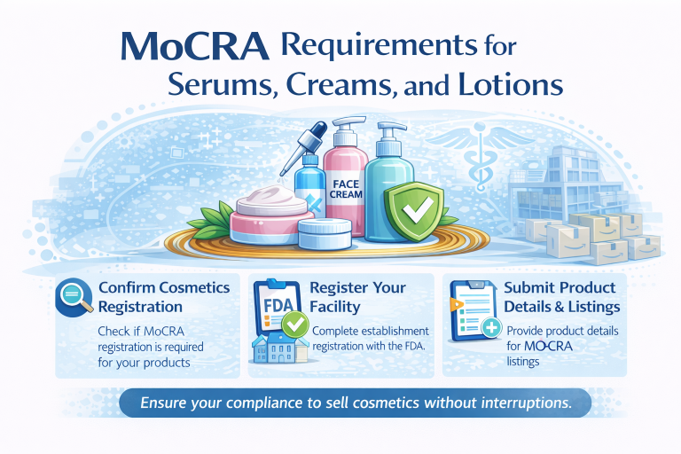 MoCRA Requirements for Serums Creams and Lotions