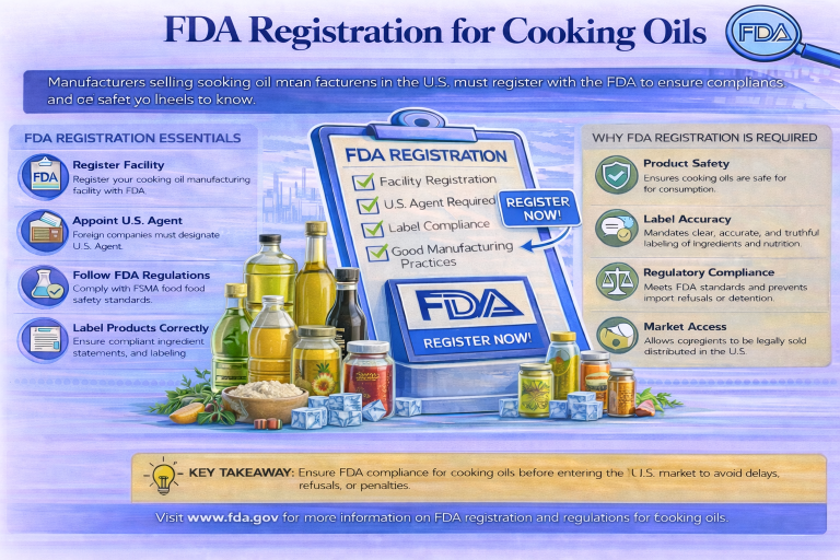 FDA registration for cooking oil manufacturers
