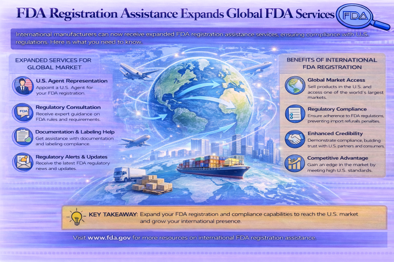 Global FDA registration assistance infographic
