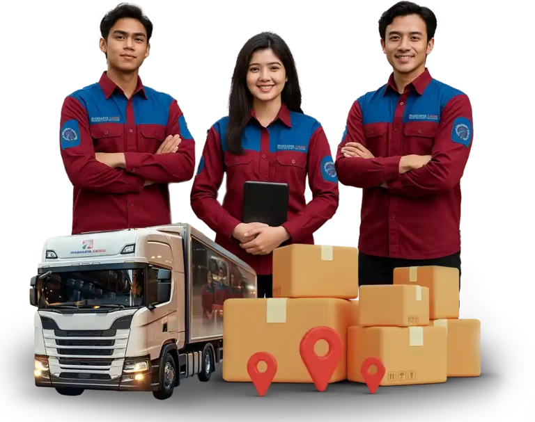 Layanan ekspedisi Makharya Cargo dengan tim profesional dan armada siap antar barang dengan aman dan tepat waktu
