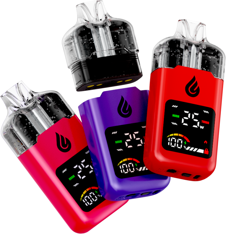 Worn-out vape kit showing battery and leaking issues next to a new device