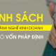 Danh mục các ngành nghề yêu cầu vốn pháp định