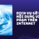 Dịch vụ gỡ bỏ nội dung vi phạm trên Internet