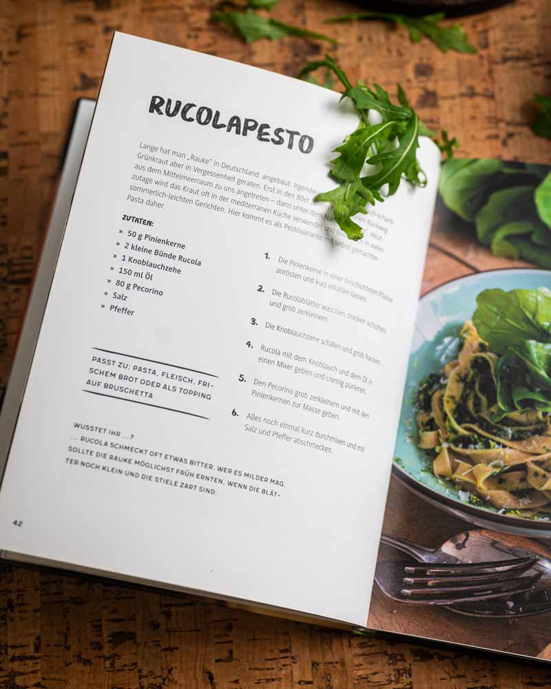 Mein Pesto Kochbuch mit Pesto durch das Jahr.