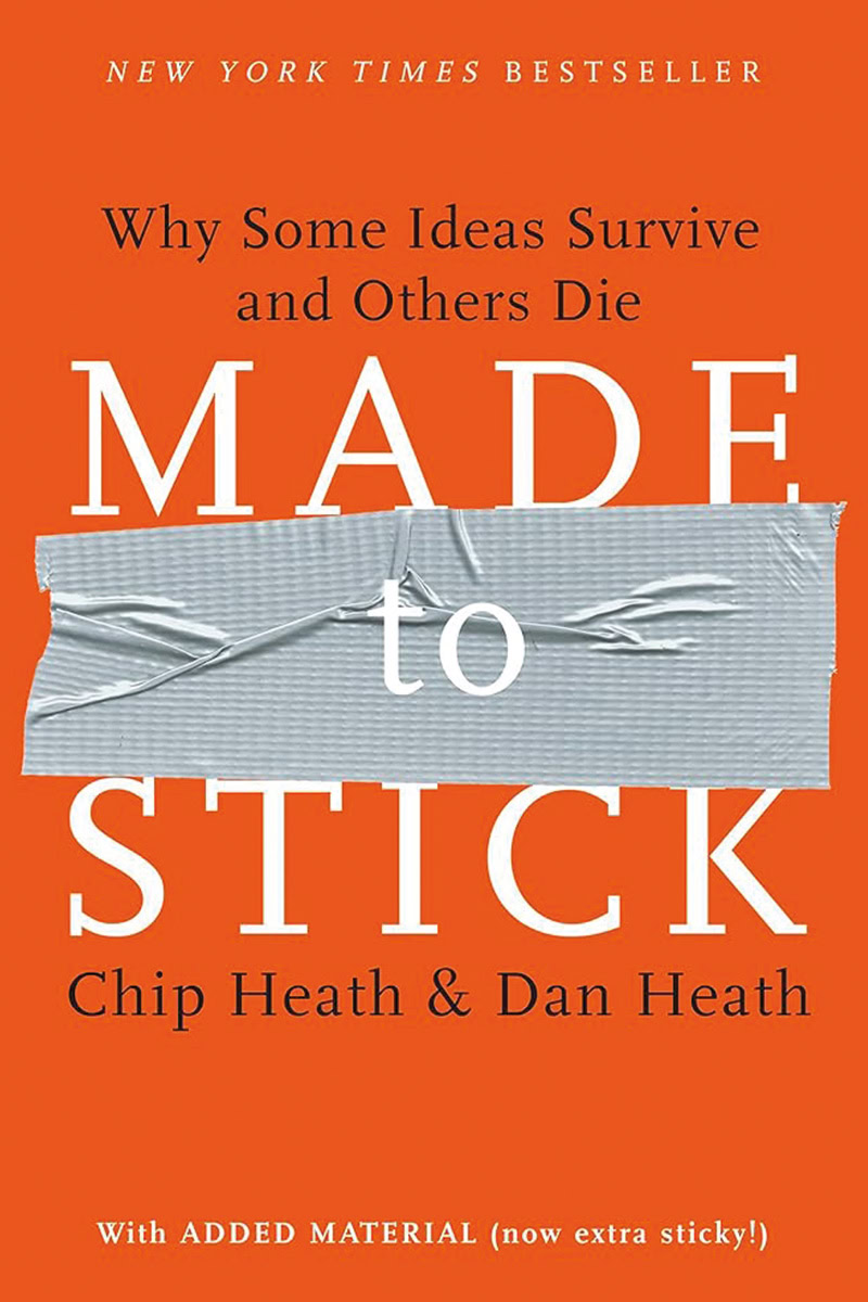 Cover des Buches "Made to stick" von Chip und Dan Heath.