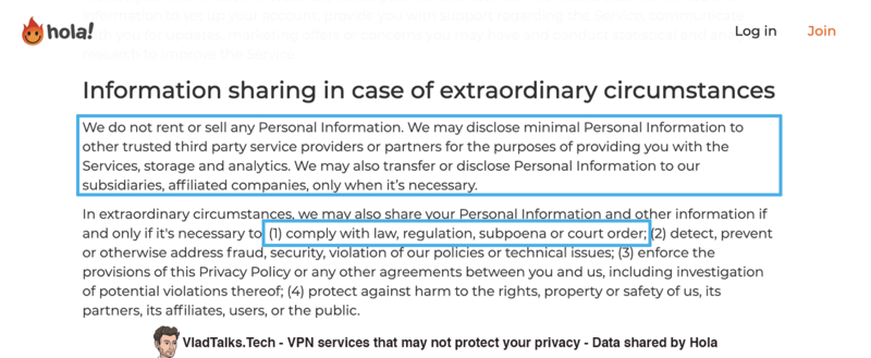VPN services that may NOT protect your privacy 22 Data shared by Hola.org