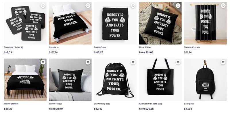 Redbubble products
