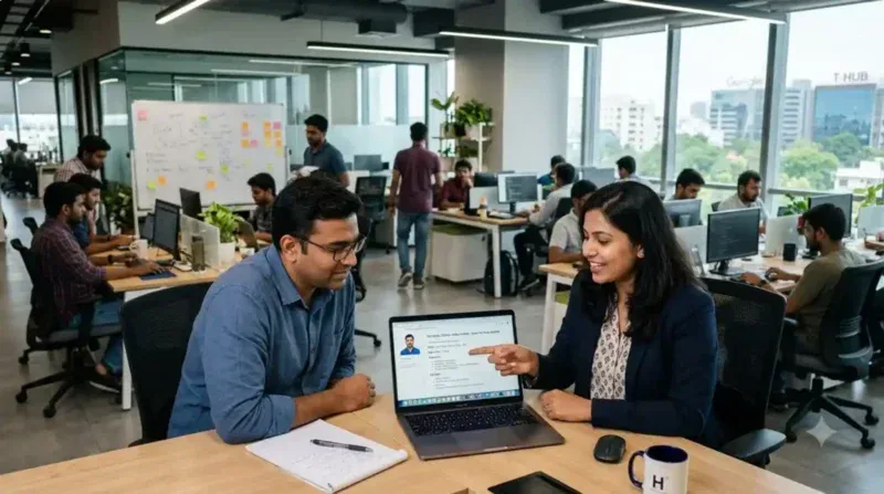 IT staffing services in Hyderabad — technical recruiter reviewing specialist candidate profile