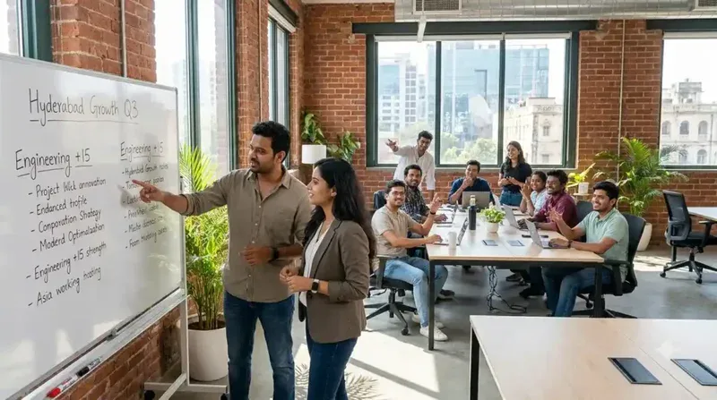 Startup hiring agency — founder and recruiter planning post-funding hiring sprint