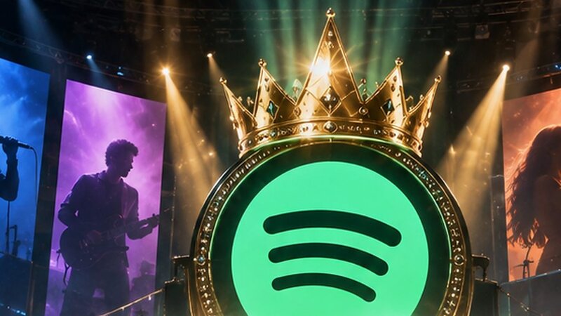 Cinematic concert stage visual for the Top Spotify Artist 2026 prediction market analysis