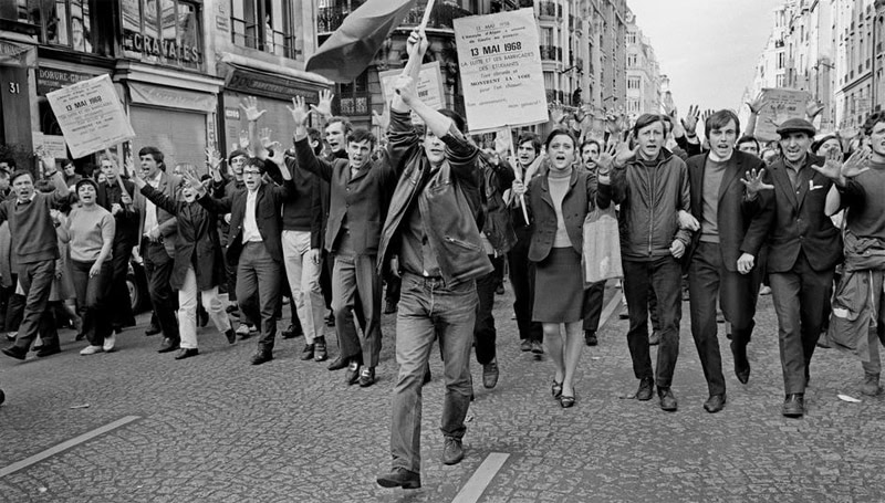 The student strikes in Paris, May 1968.