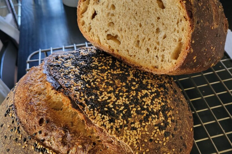 Two Boules of 50% Whole Wheat Sourdough Bread