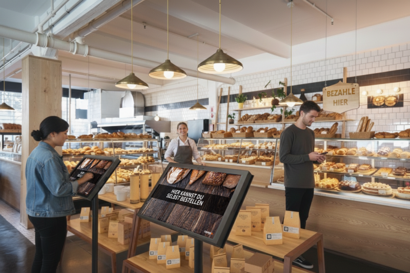 Self Ordering in einer Bäckerei
