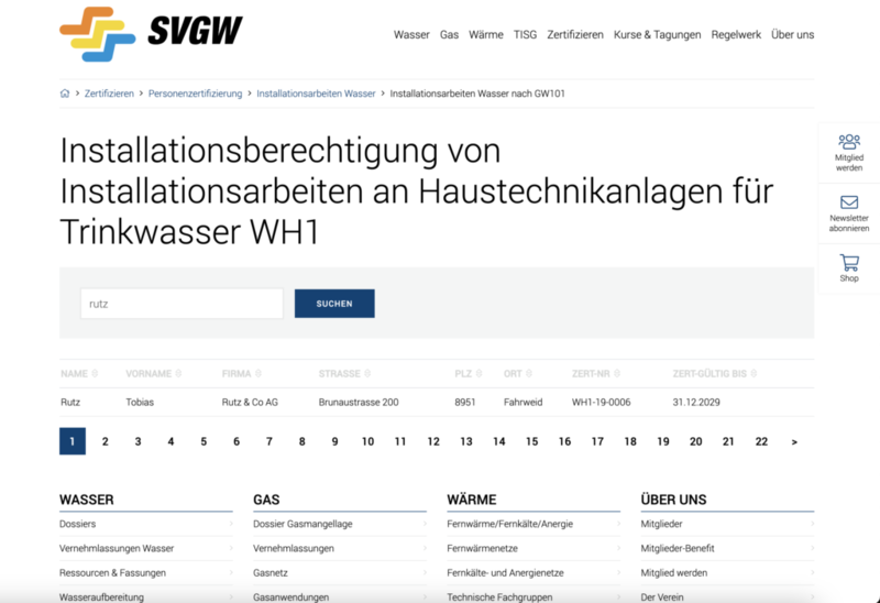 konzession und berechtigung wasserinstallation svgw