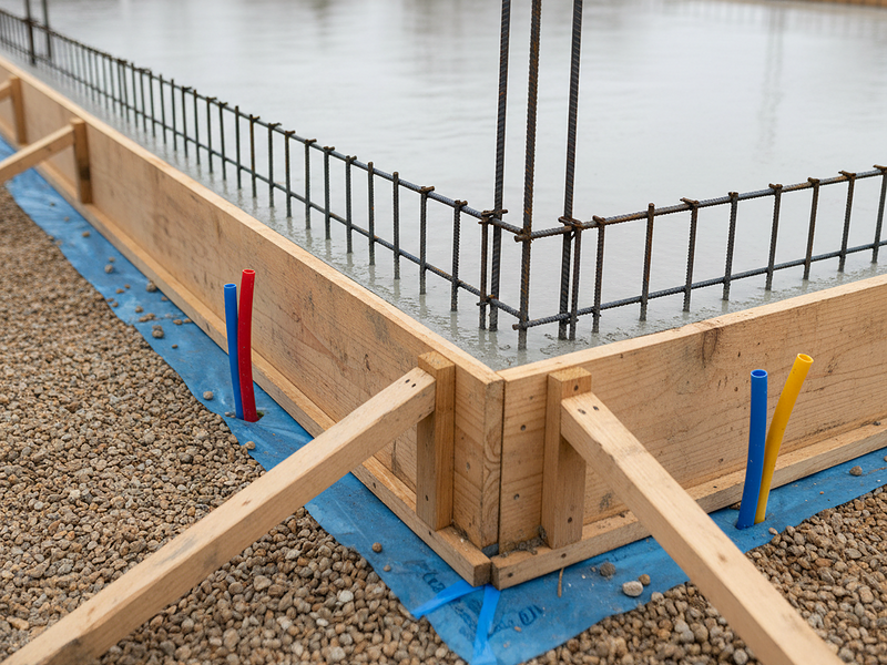 Concrete foundation forms on a Hubble Contracting project