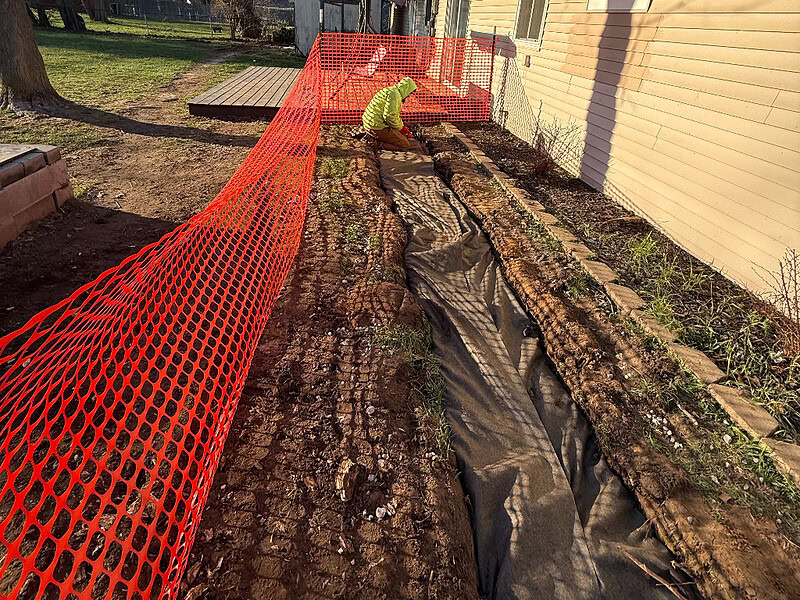 Hubble Contracting excavator clearing a residential site