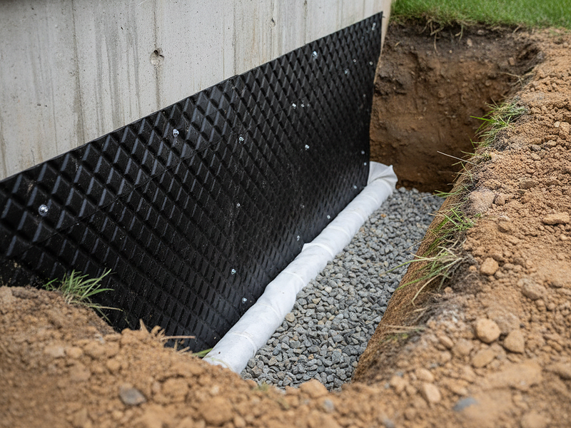 Foundation waterproofing and drainage by Hubble Contracting