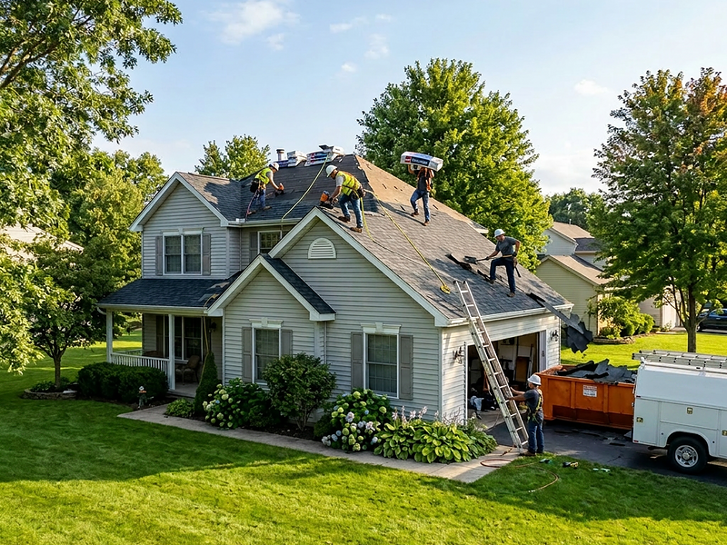 Residential roof installation by Hubble Contracting