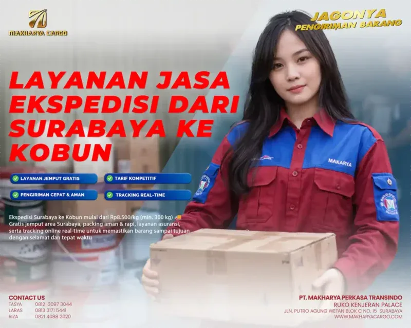 layanan jasa ekspedisi ke kobun bersama makharya cargo
