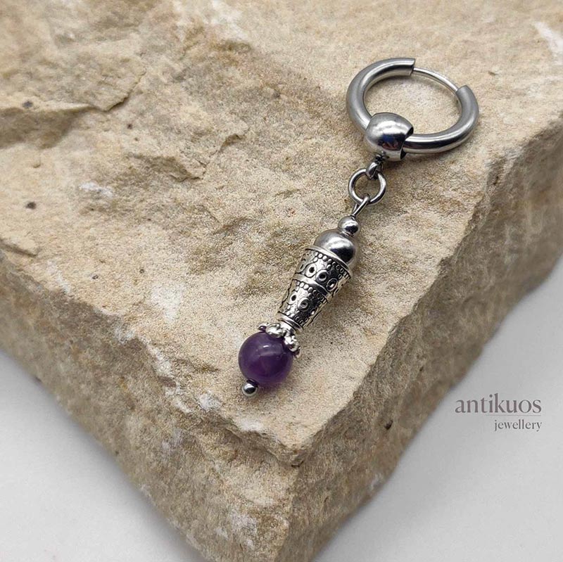 Amethyst simple earring