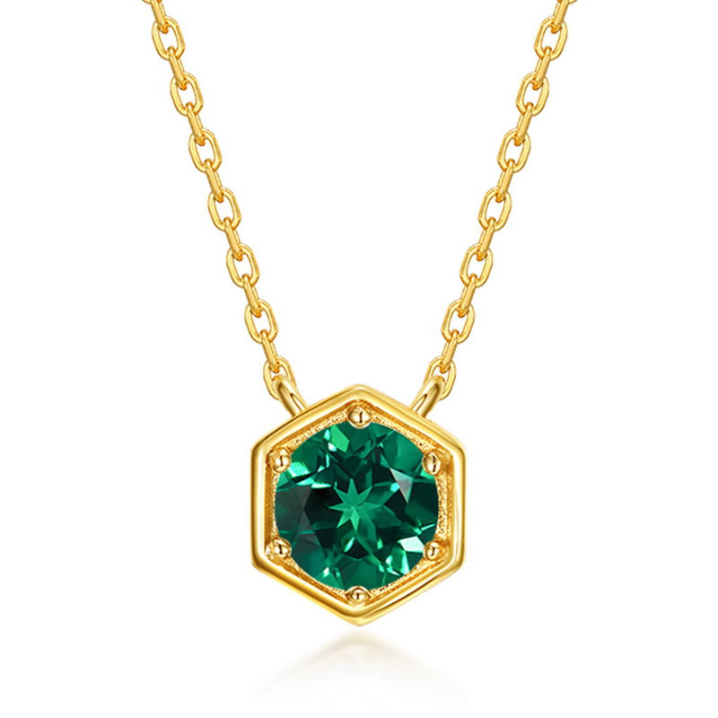 Cultivated Emerald Luck Necklace Business Negotiation Jewelry S925