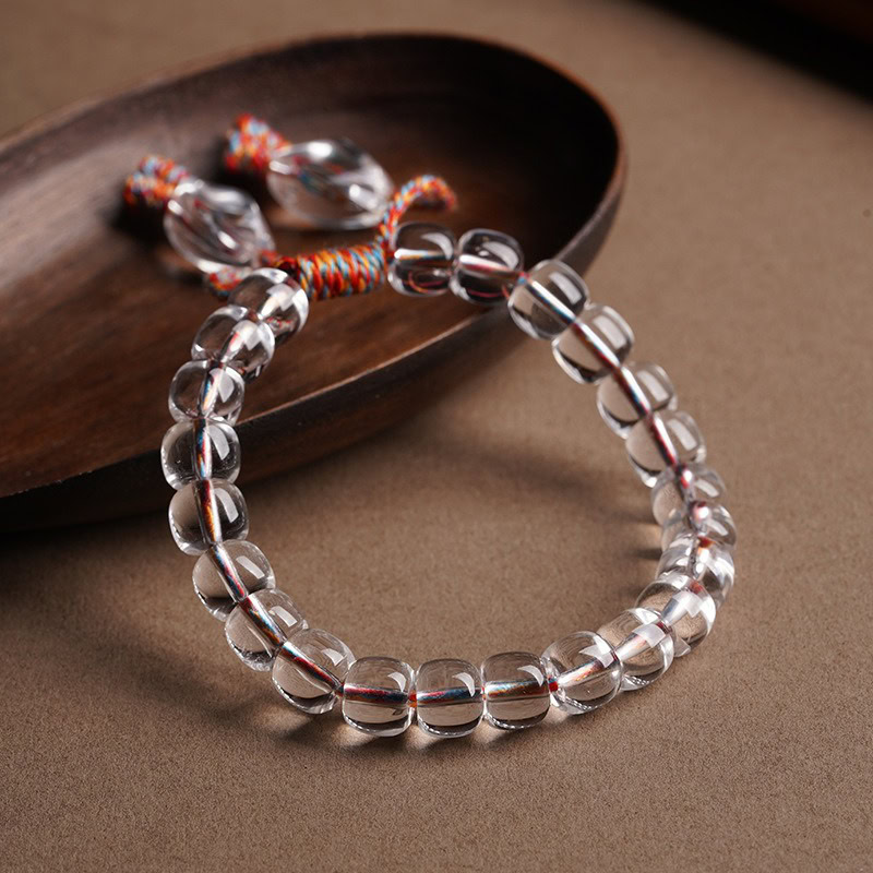 White crystal hemp bracelet