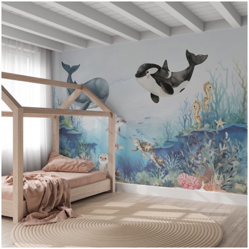 Kinderkamer met behang onderwaterwereld DeepSea Cuties