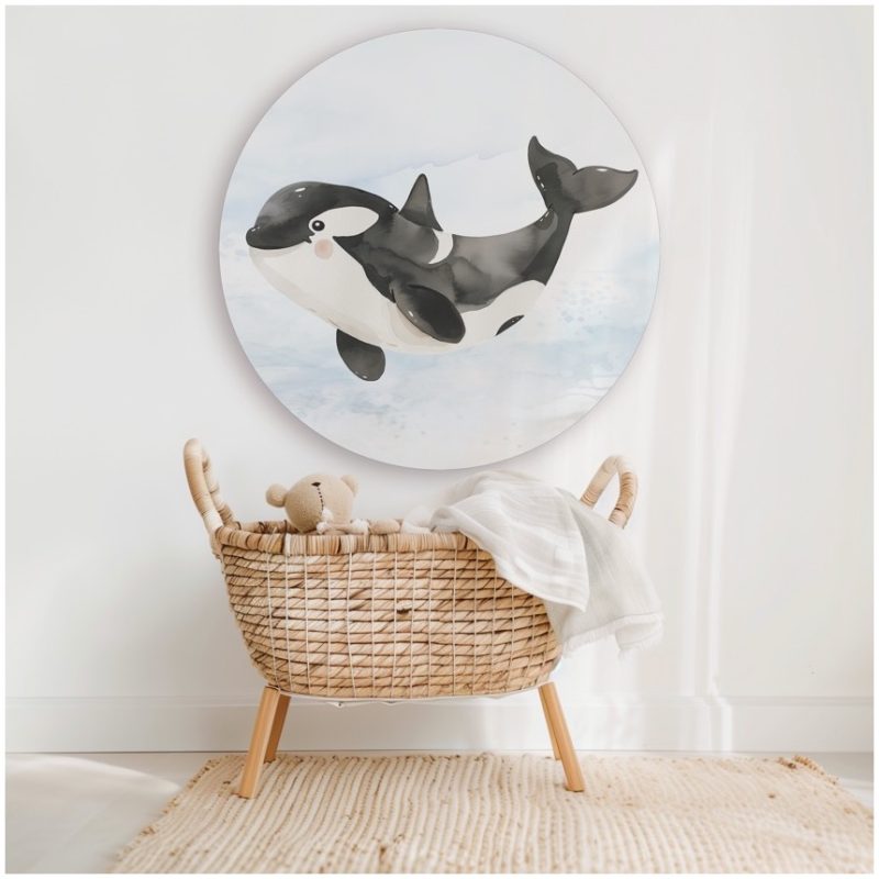 Muurcirkel groot Kinderkamer Onderwaterwereld Orka