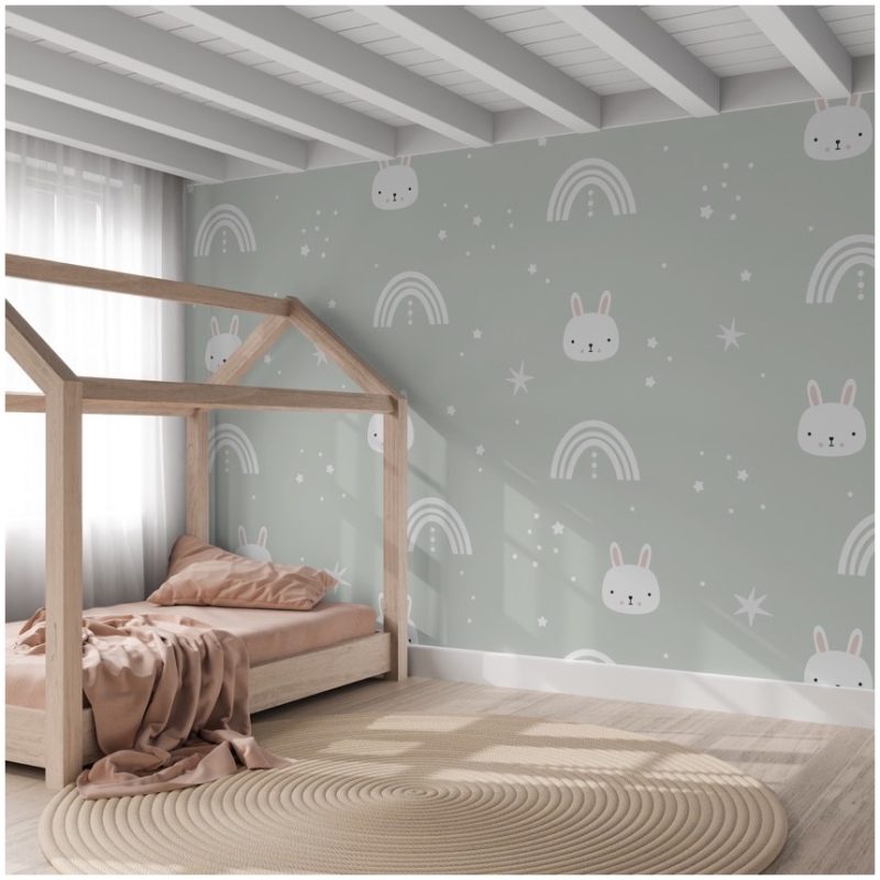 Kinderkamer met behang Bunny