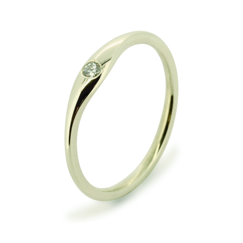 Elegante geelgouden ring met briljant geslepen diamant