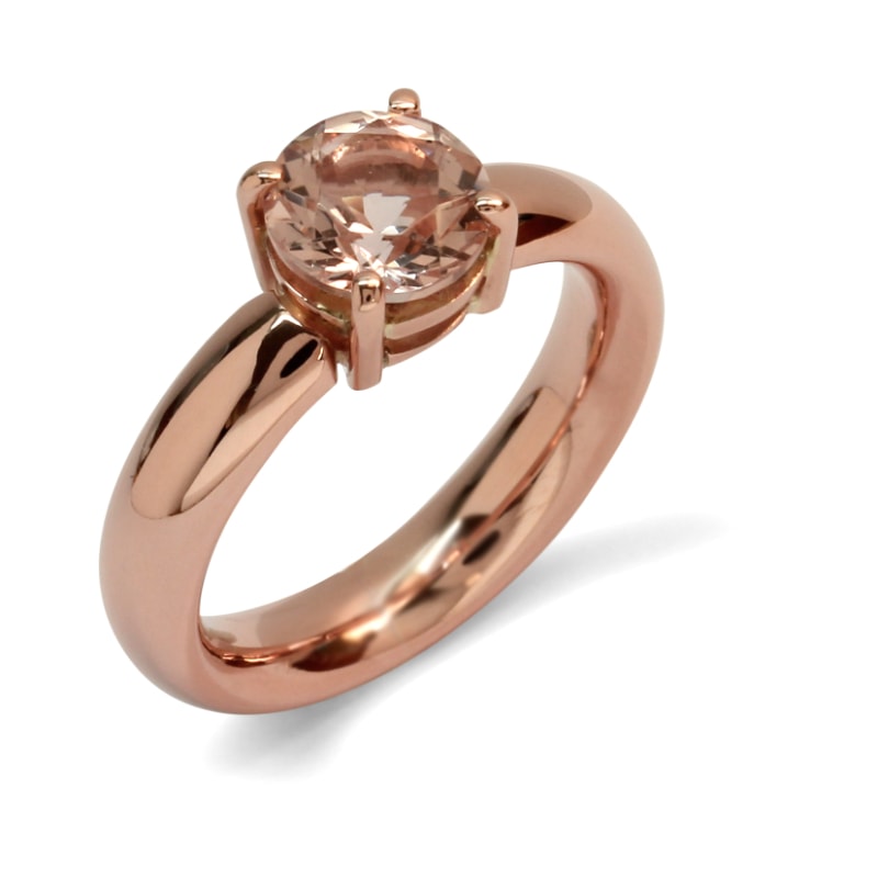 Klassieke roodgouden ring met morganiet