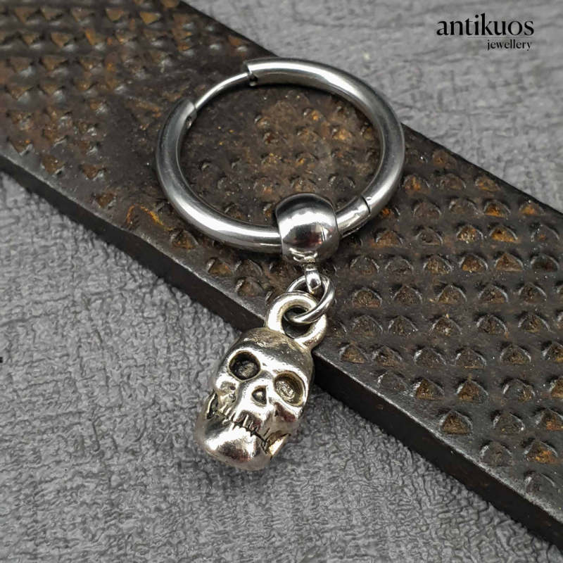 Skull hoop earring