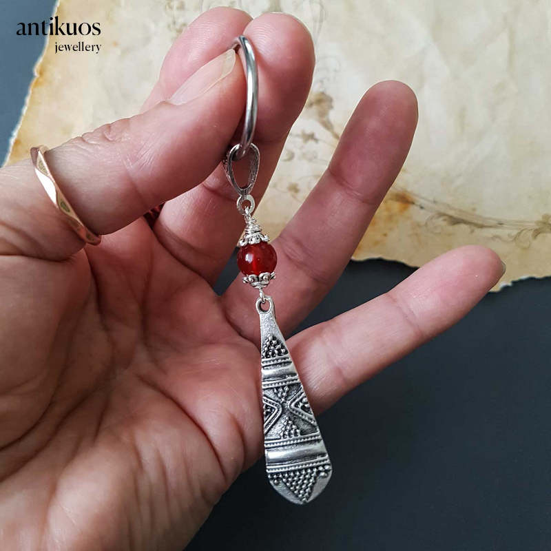 Tuiren tribal Carnelian earring - Image 4