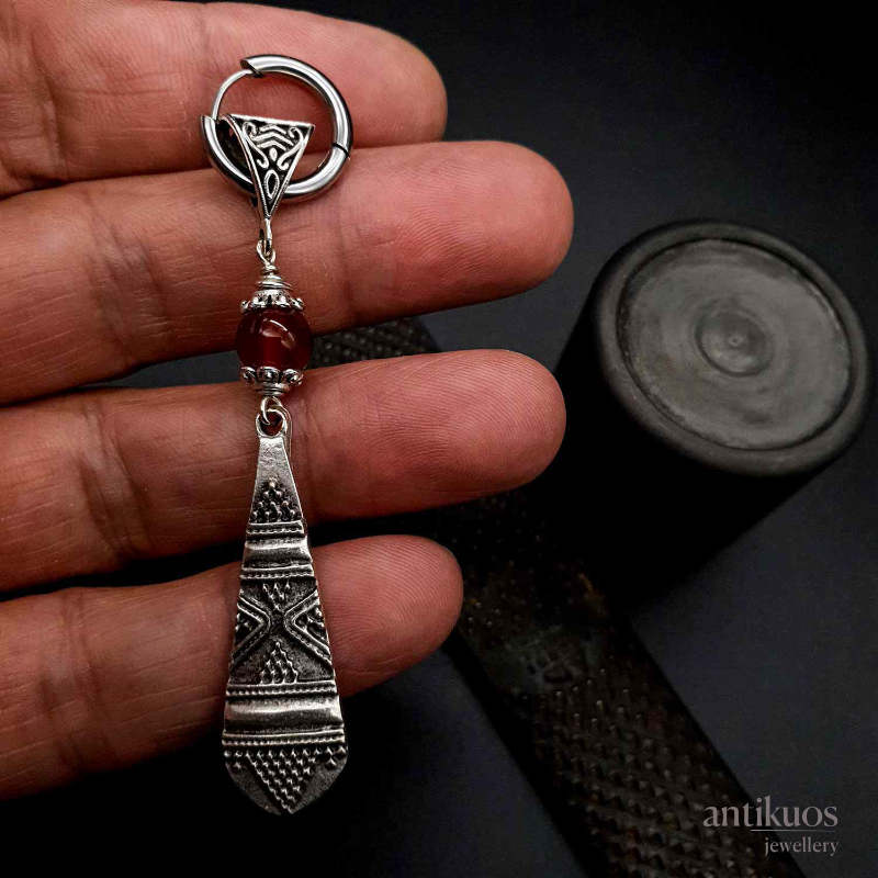Tuiren tribal Carnelian earring - Image 3