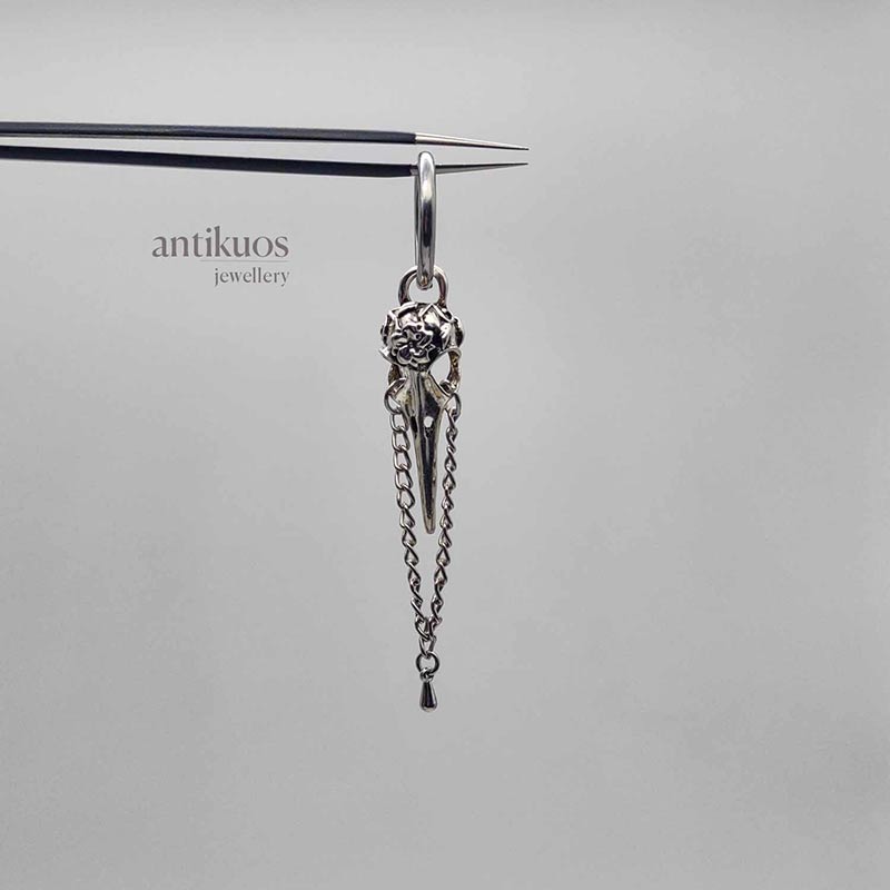 Corvus, bird skull earring - Image 3