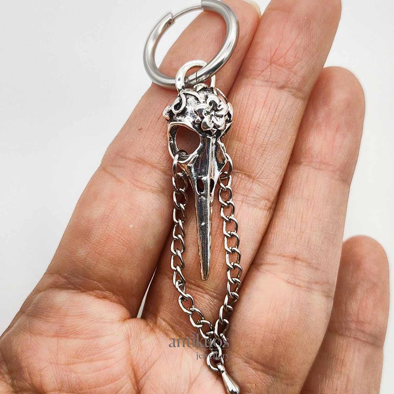 Corvus, bird skull earring - Image 2