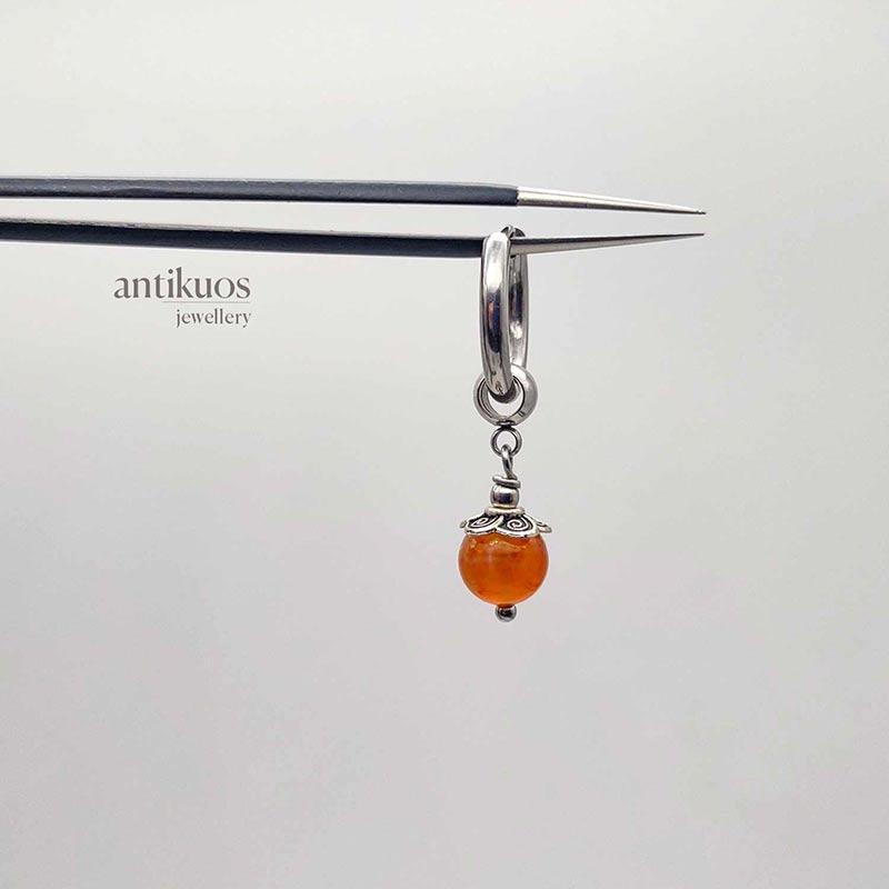 Simple Orange, gemstone earring - Image 2